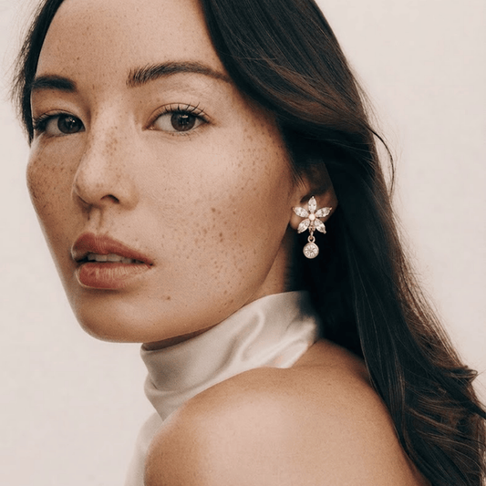 Crystal Blossom Drop Earrings
