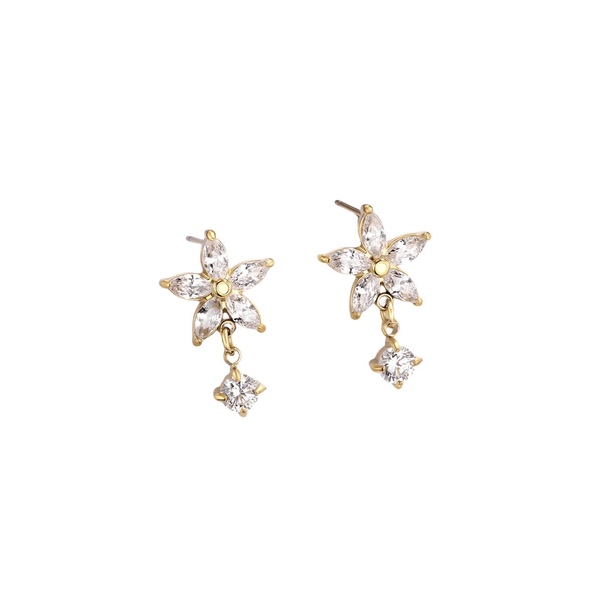 Crystal Blossom Drop Earrings
