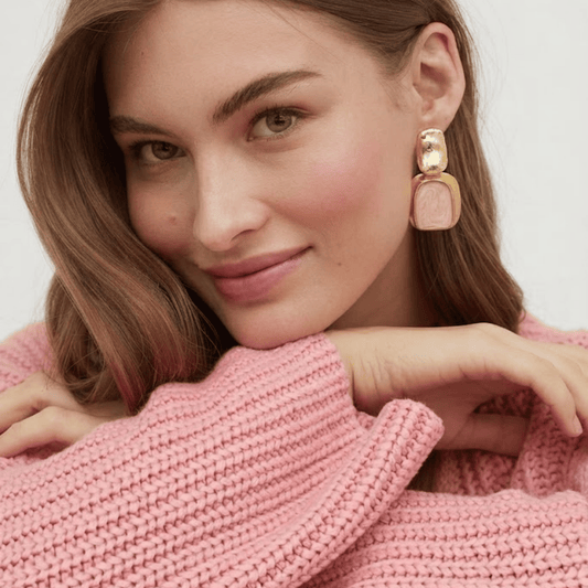 Enamel Block Drop Earrings