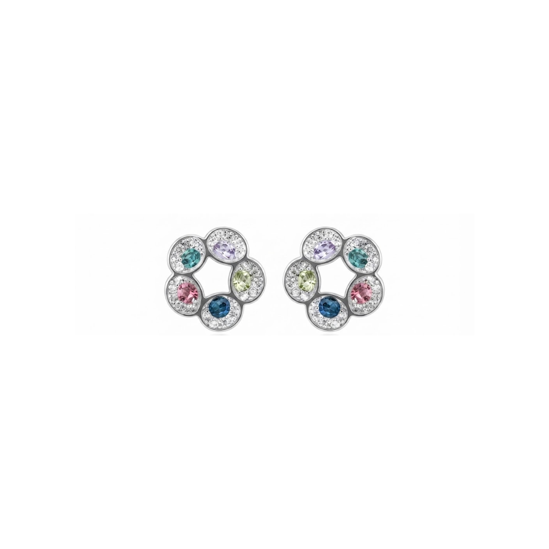 The Pastel Floral Hoop Studs