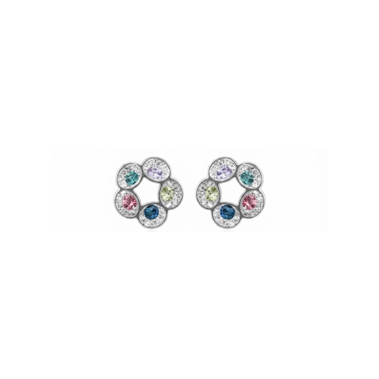 The Pastel Floral Hoop Studs