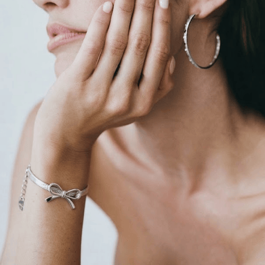 Silver Bow Mesh Bracelet