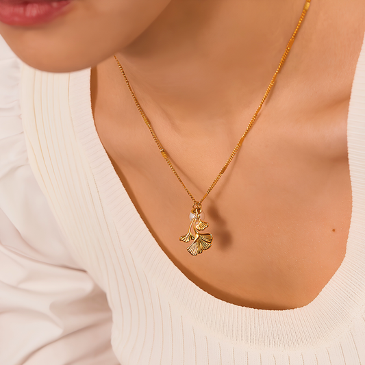 The Gilded Ginkgo Leaf Necklace