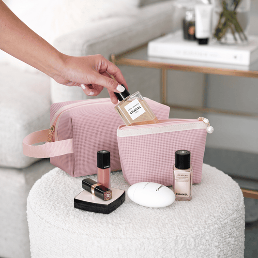 Blush Rose Dual Cosmetic Pouch Set