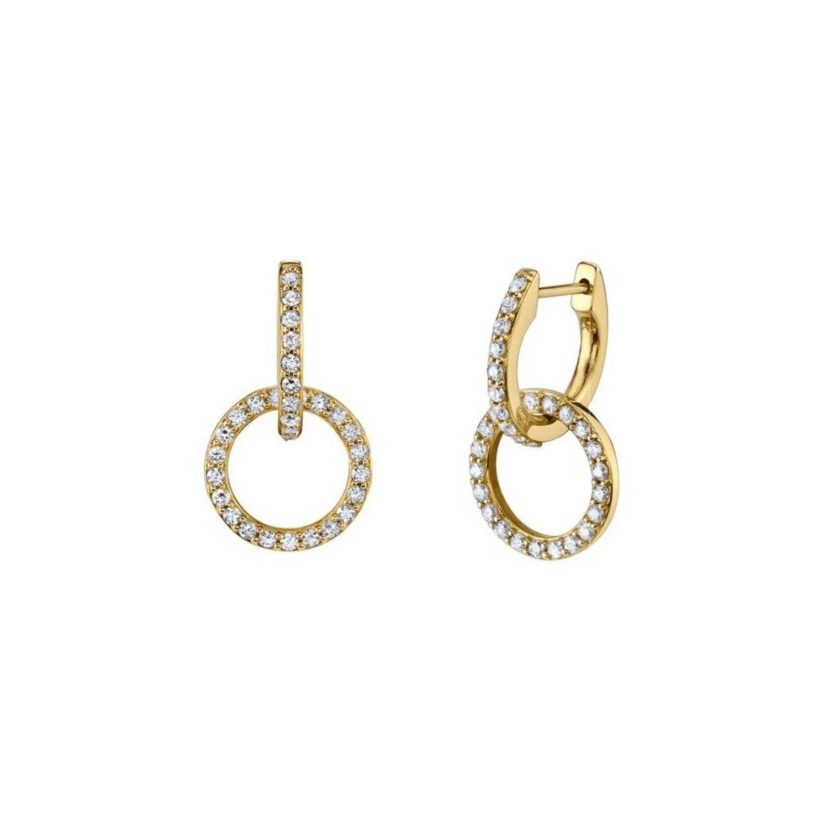 Pavé Double Circle Charm Hoops