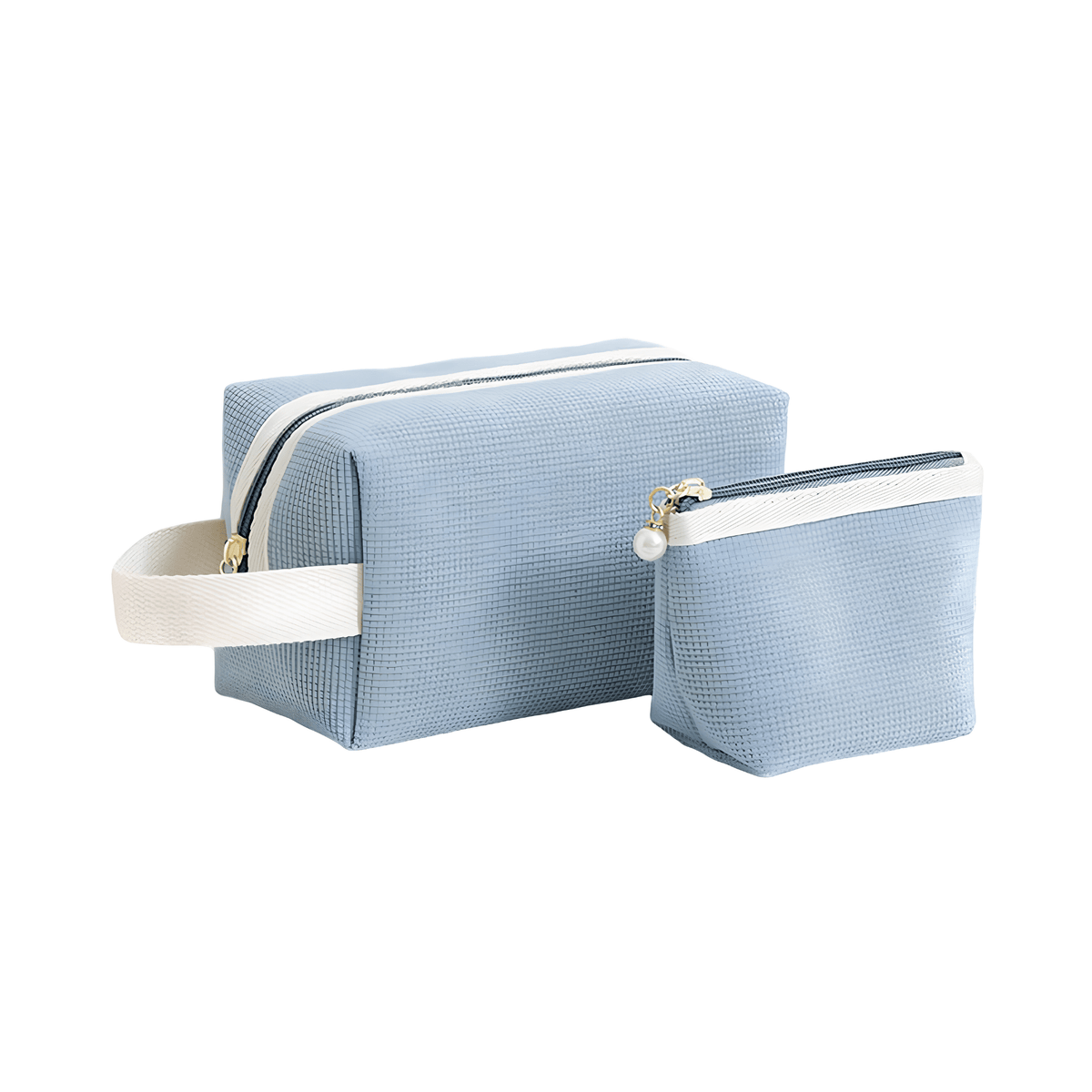 Sky Blue Dual Cosmetic Pouch Set