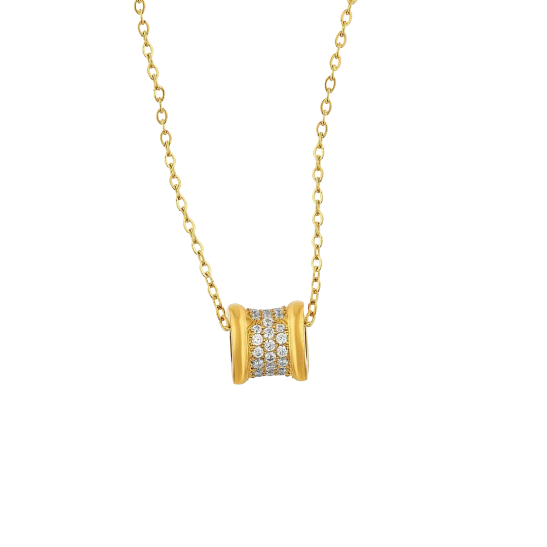 The Pavé Barrel Pendant