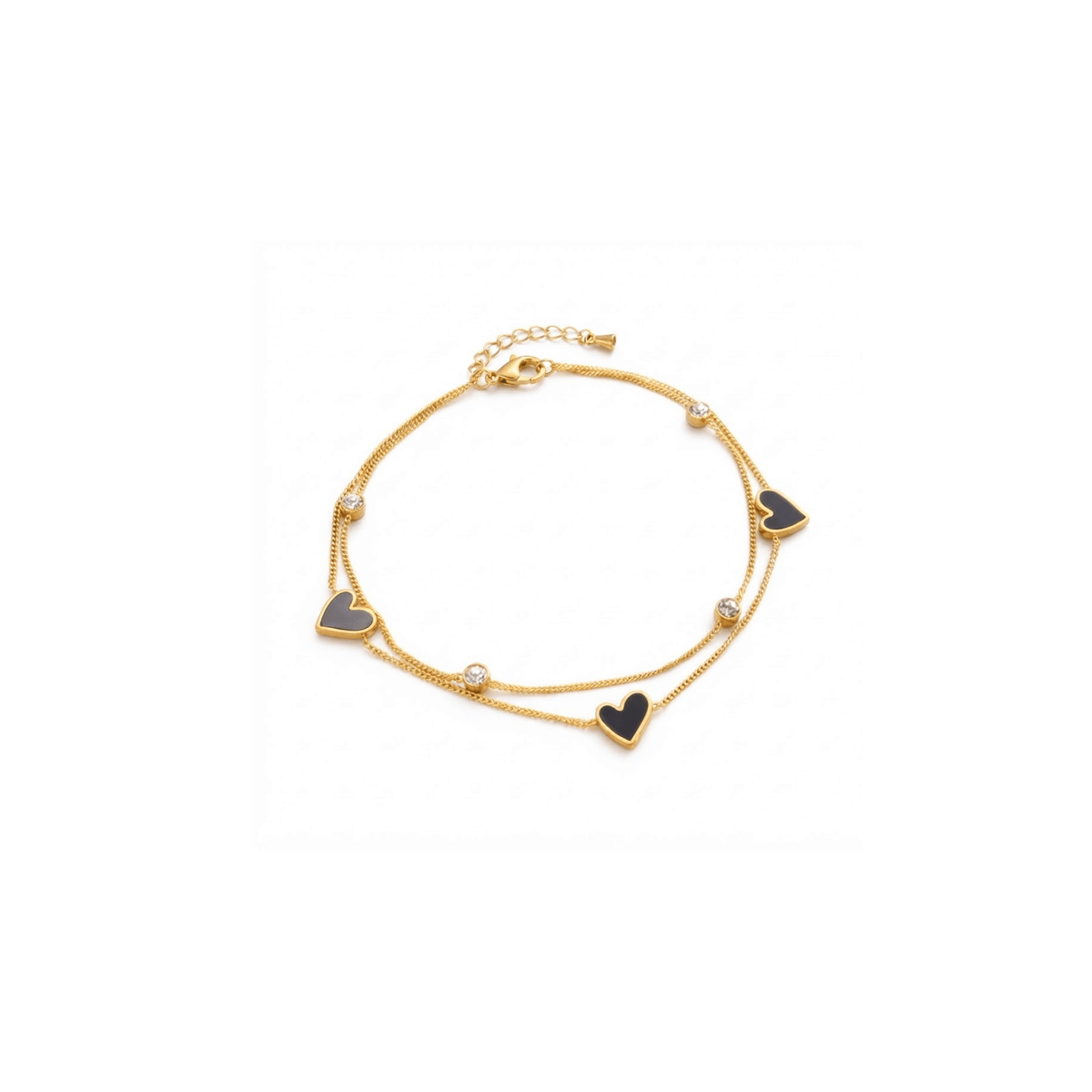 Aurelia Black Hearts Anklet