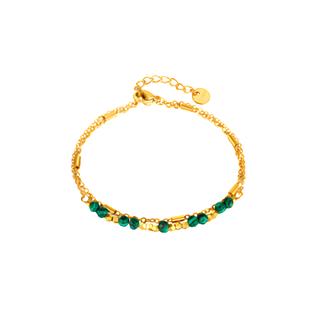 The Verdant Malachite Layered Bracelet