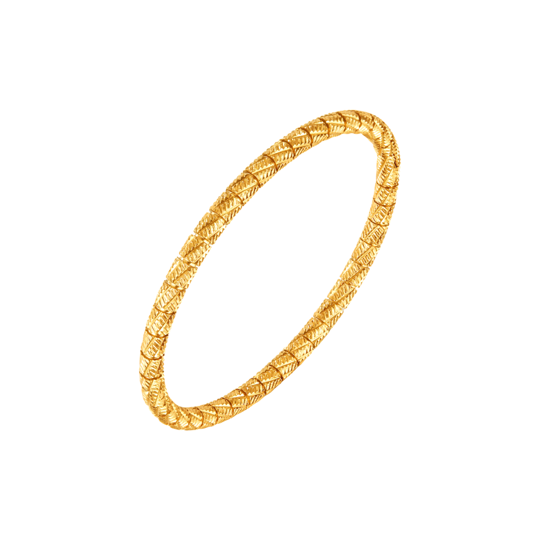 The Etched Golden Bangle