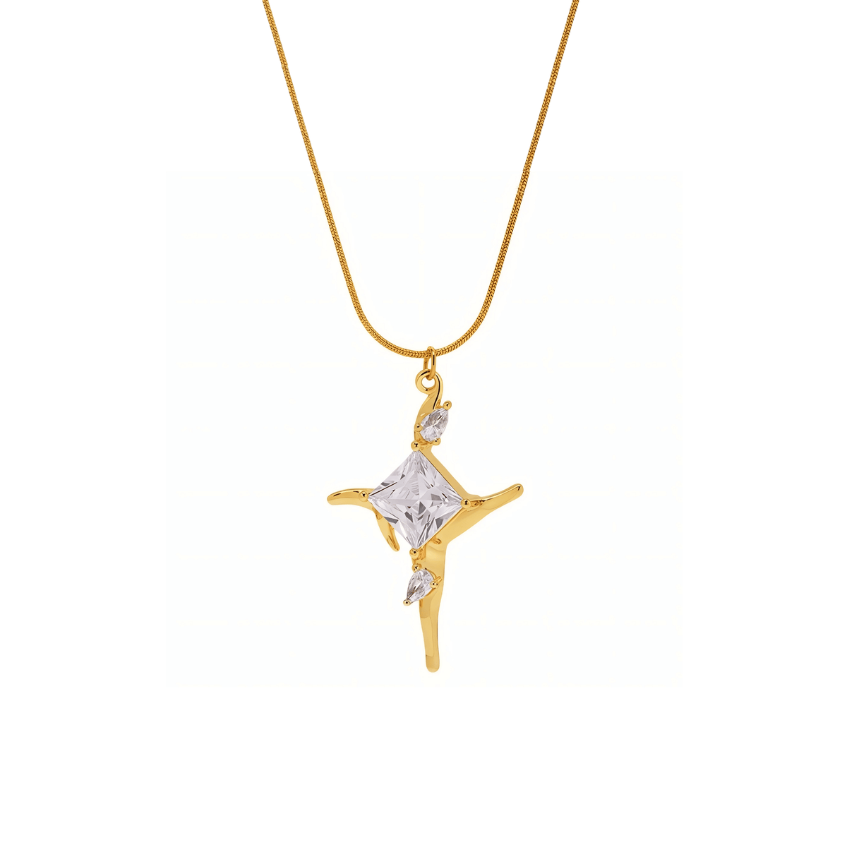 Solitaire Cross Pendant Necklace