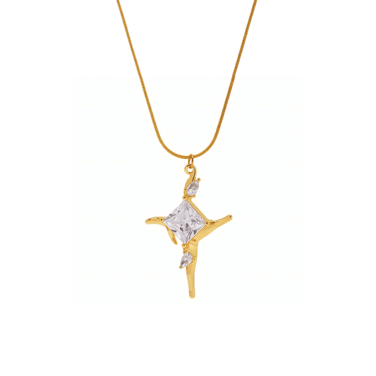 Solitaire Cross Pendant Necklace