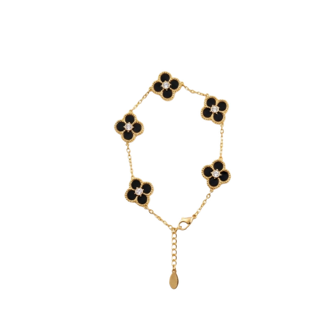 Noir Quatrefoil Bracelet