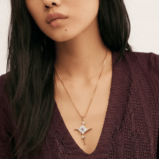 Solitaire Cross Pendant Necklace