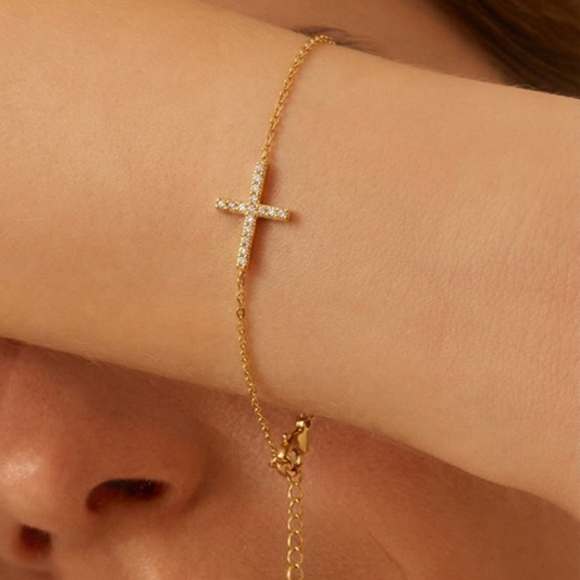 The Seraphina Pave Cross Bracelet