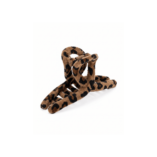 Fluffy Leopard Claw Clip