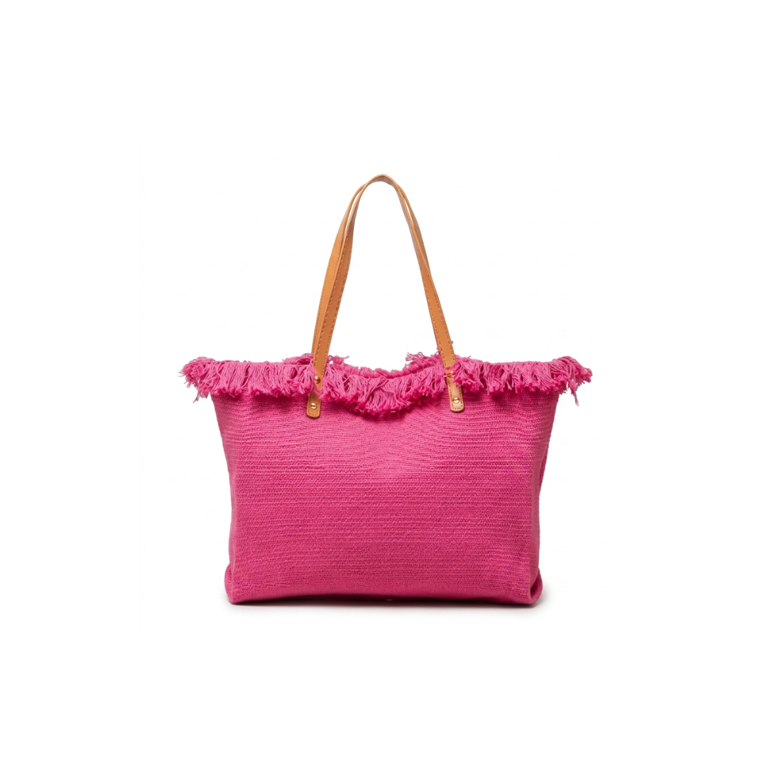 Vibrant Pink Fringe Tote
