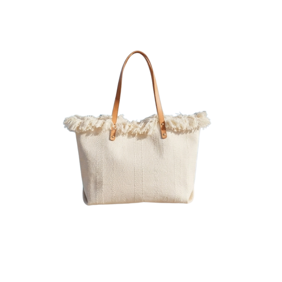 Natural Fringe Tote