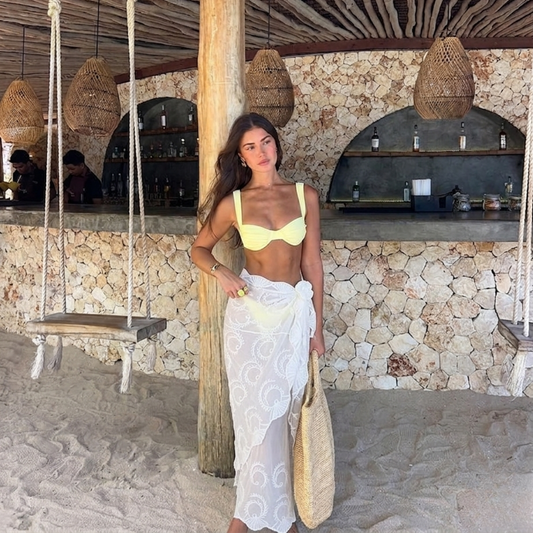 Embroidered Lace Wrap Skirt