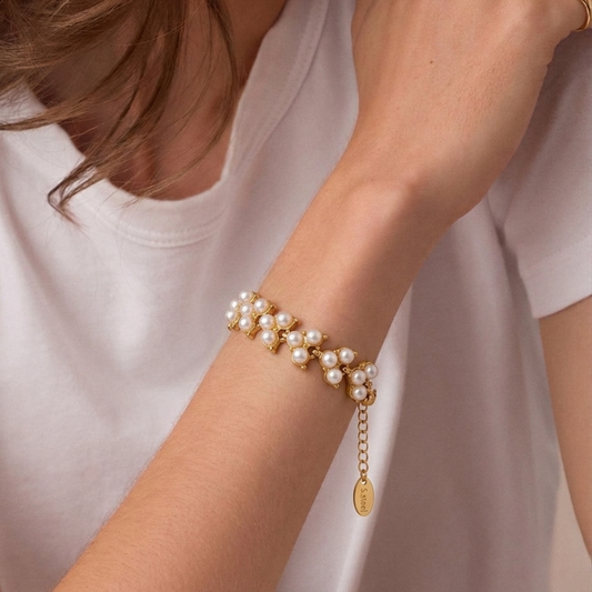 The Gilded Pearl Garland Bracelet