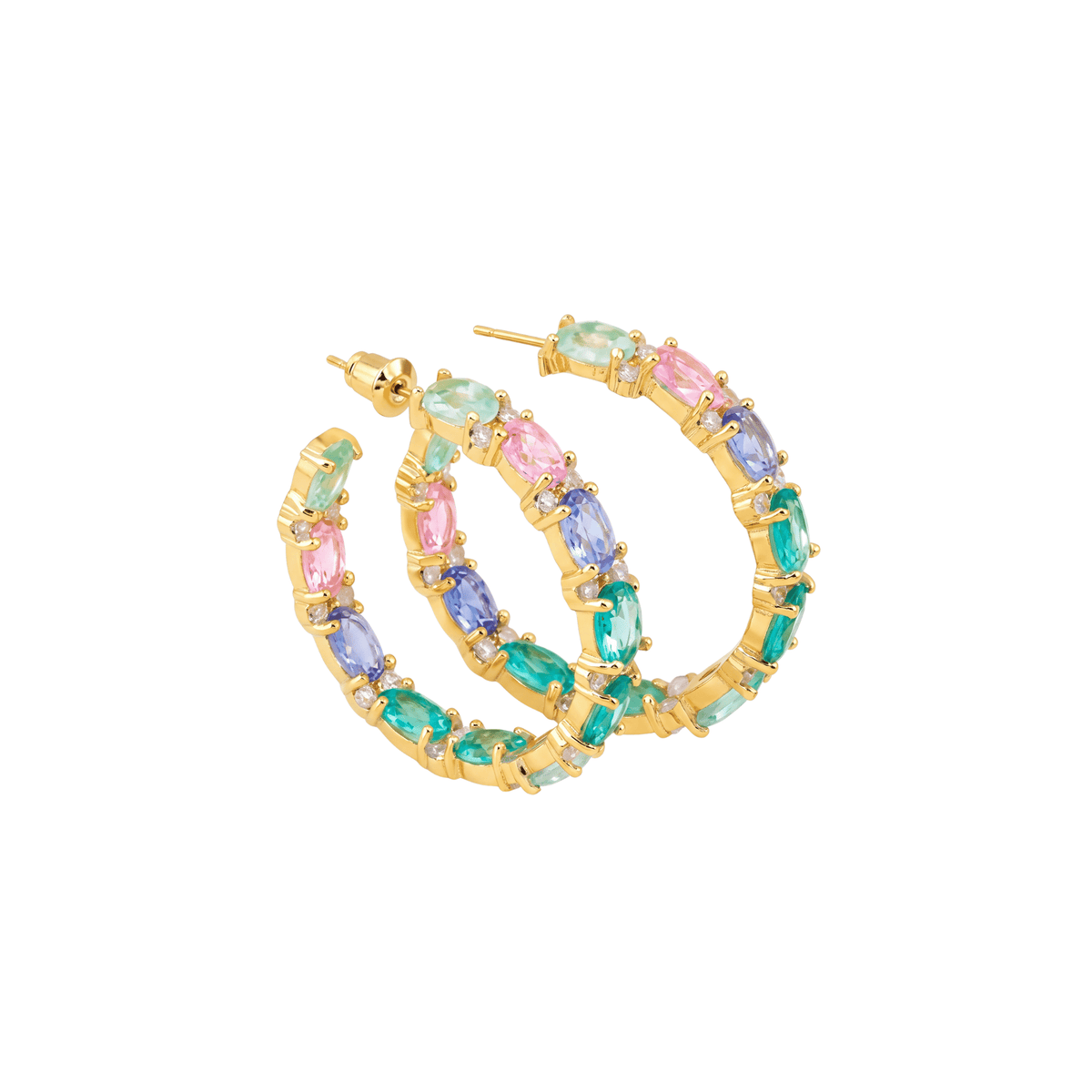 Rainbow Pastel Hoop Earrings