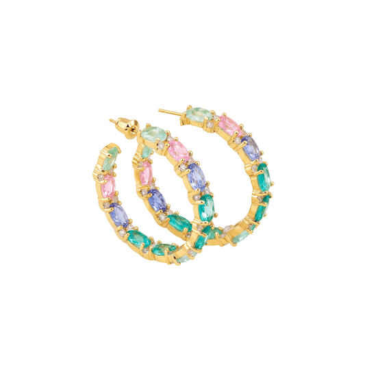 Rainbow Pastel Hoop Earrings