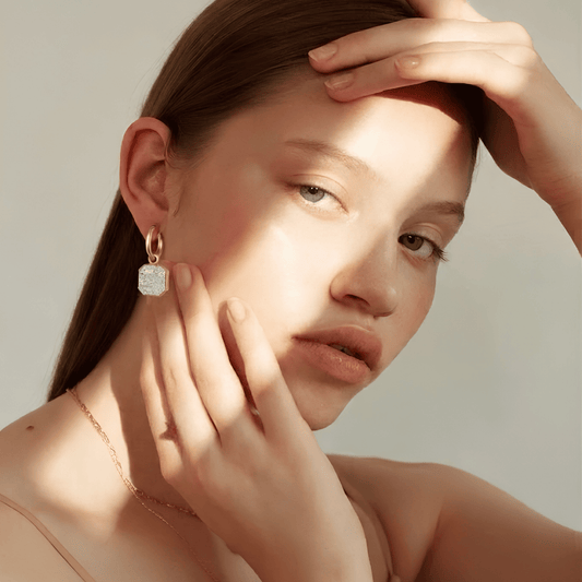 Geode Charm Hoop Earrings