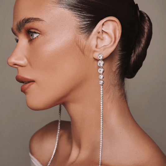 Cascading Crystal Linear Earrings