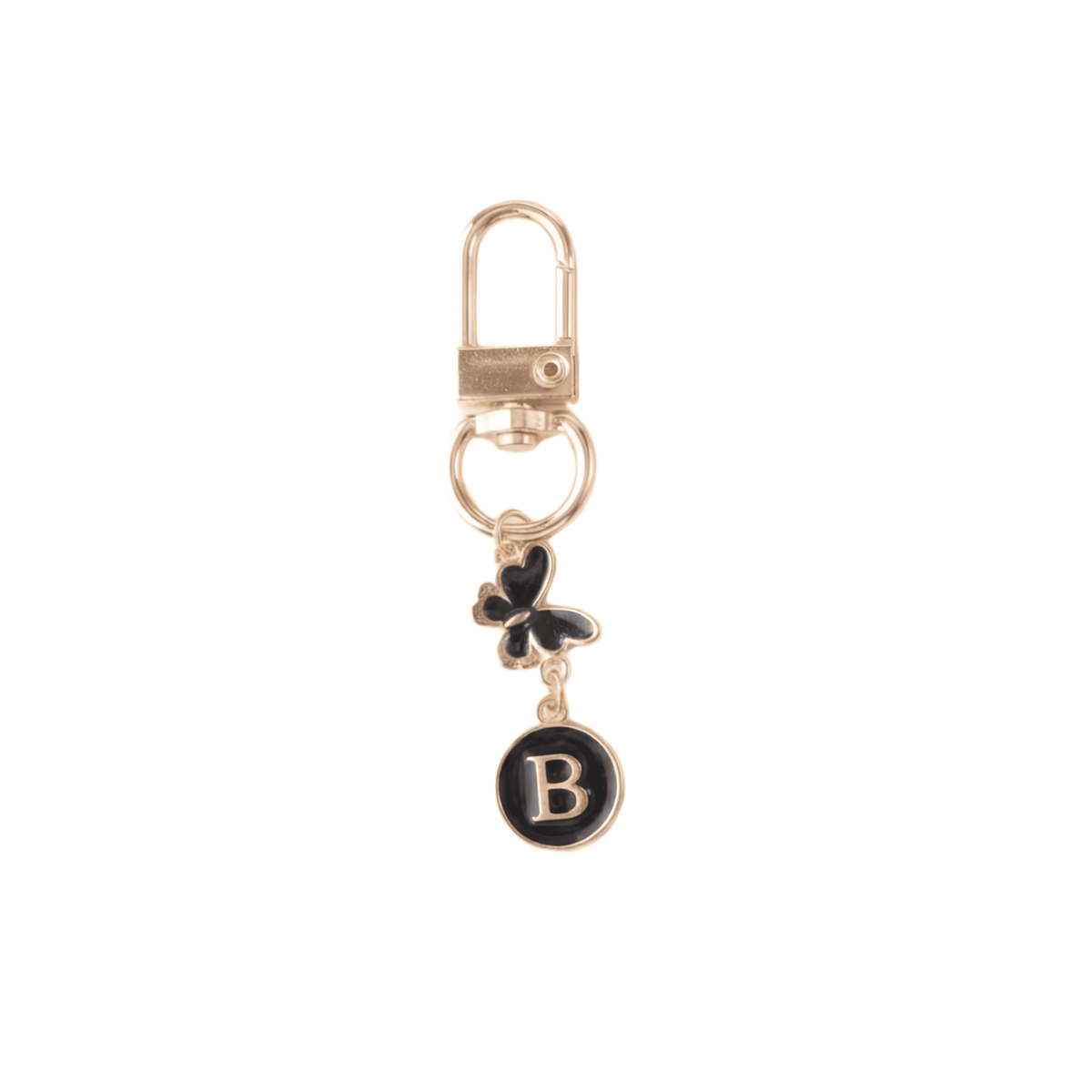 Noir Butterfly Monogram Keychain