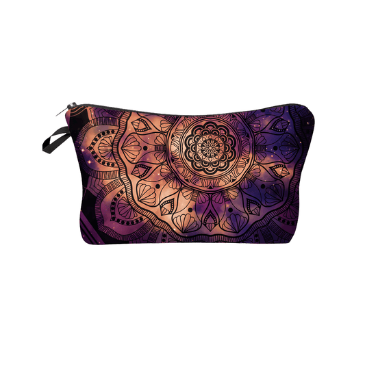 Cosmic Amethyst Mandala Cosmetic Pouch