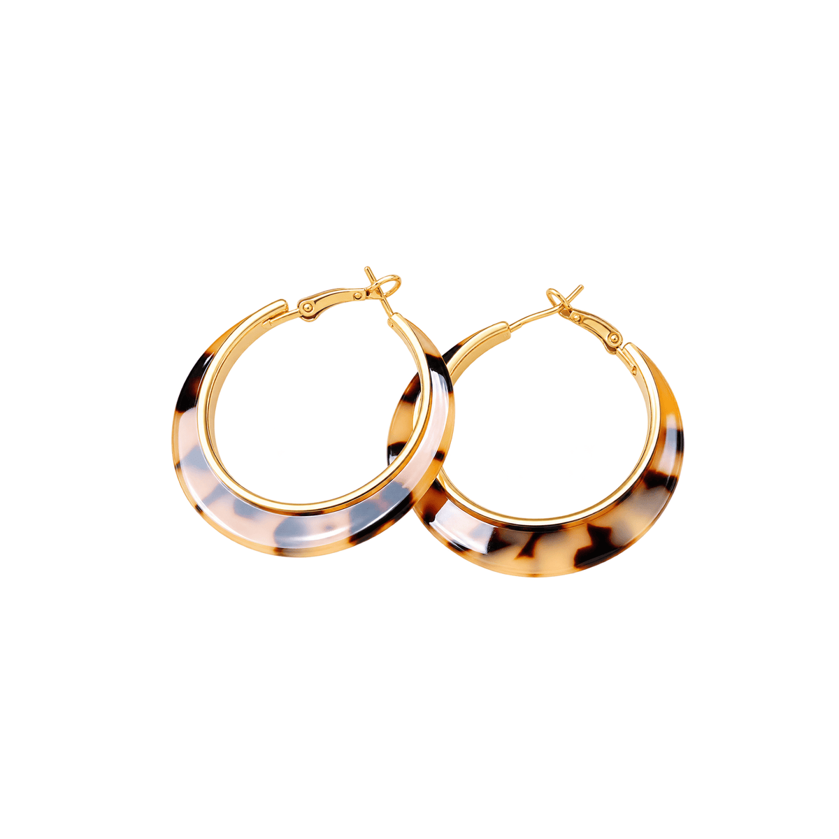 Tortoiseshell Resin Hoop Earrings