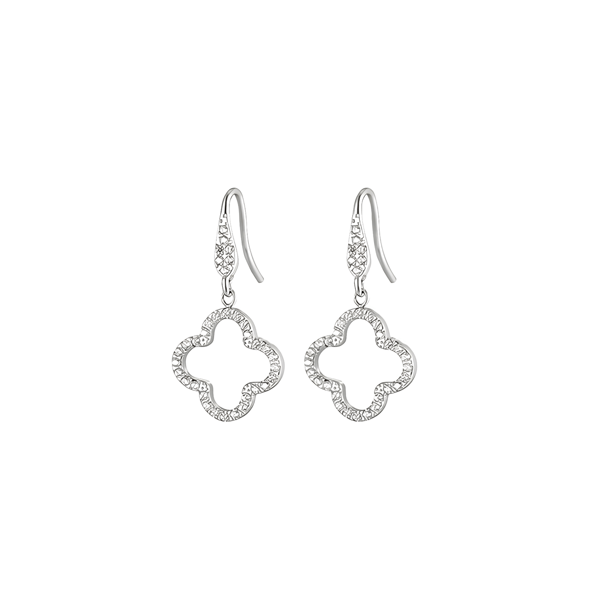 Pavé Clover Drop Earrings