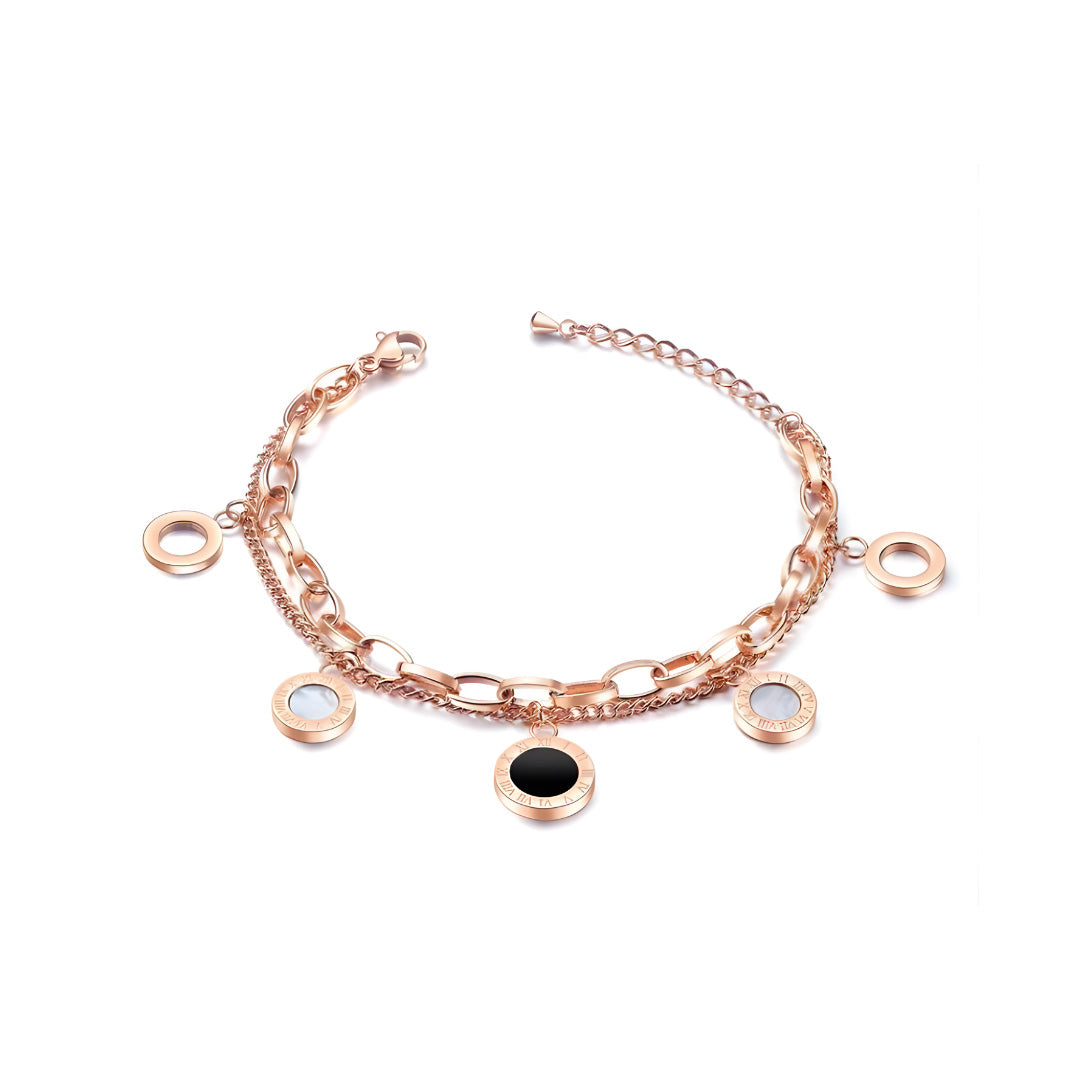 Rose Noir Charm Chain Bracelet