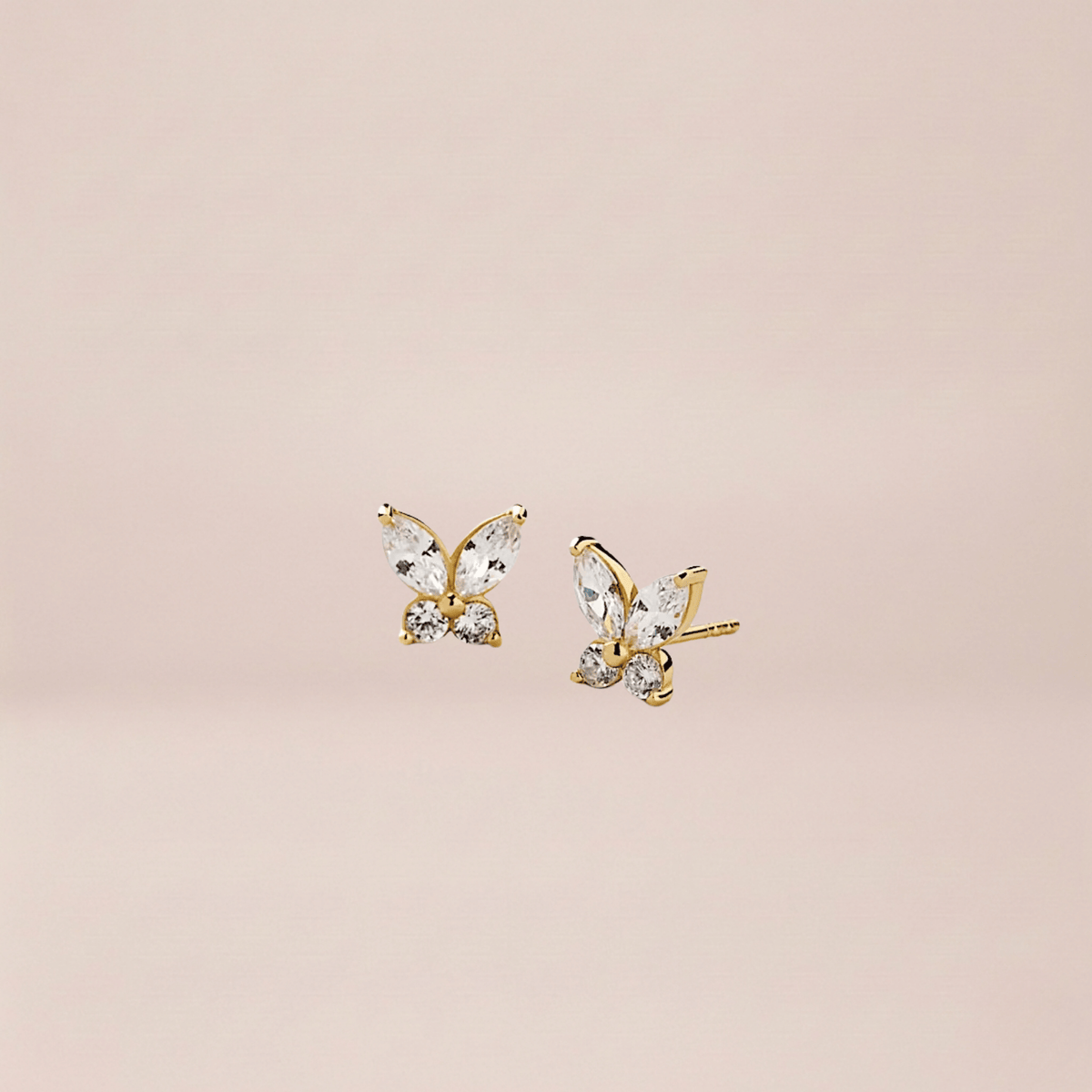 Crystal Butterfly Stud Earrings