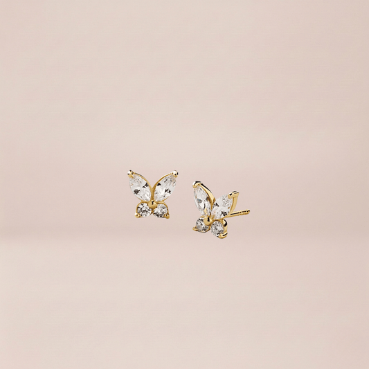 Crystal Butterfly Stud Earrings