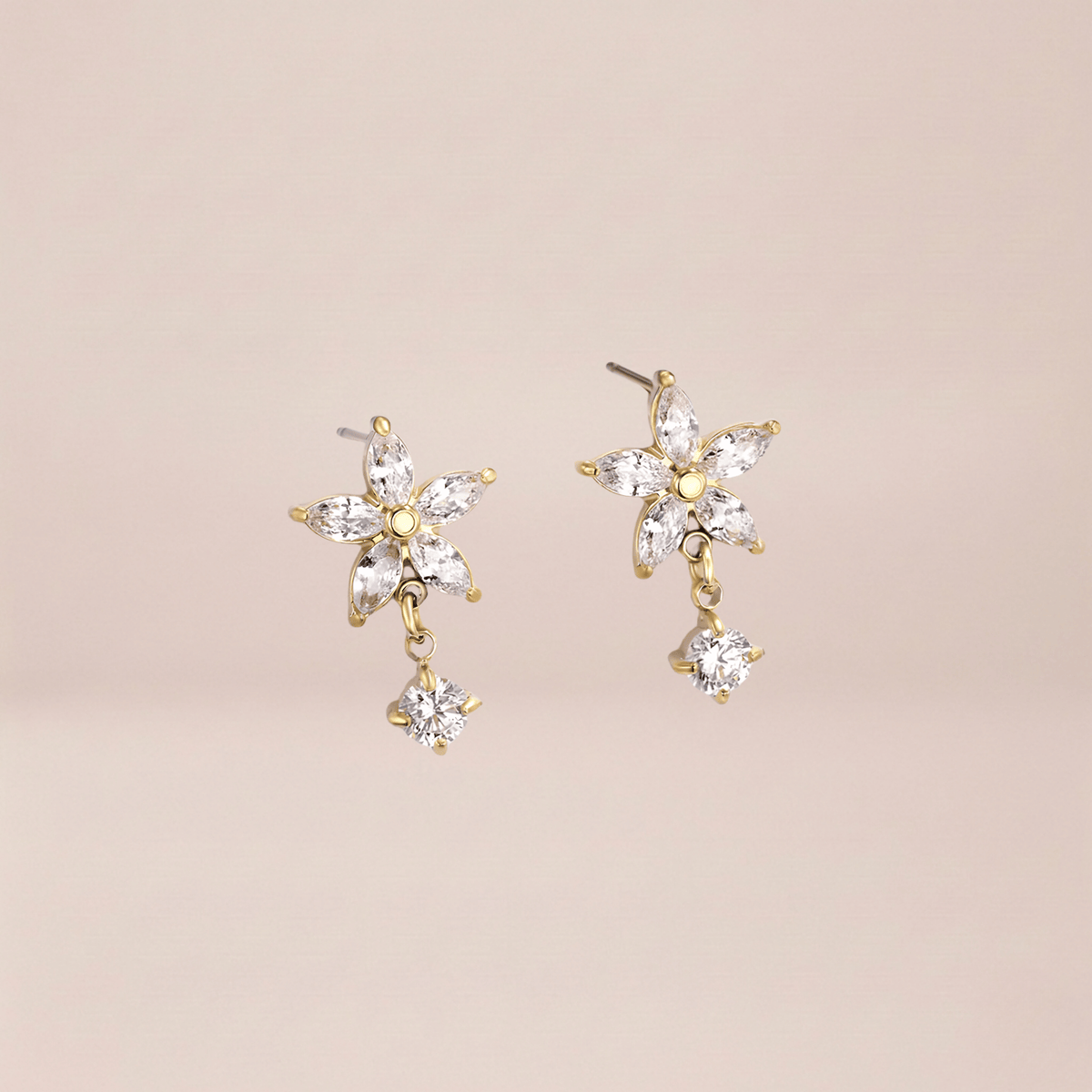 Crystal Blossom Drop Earrings