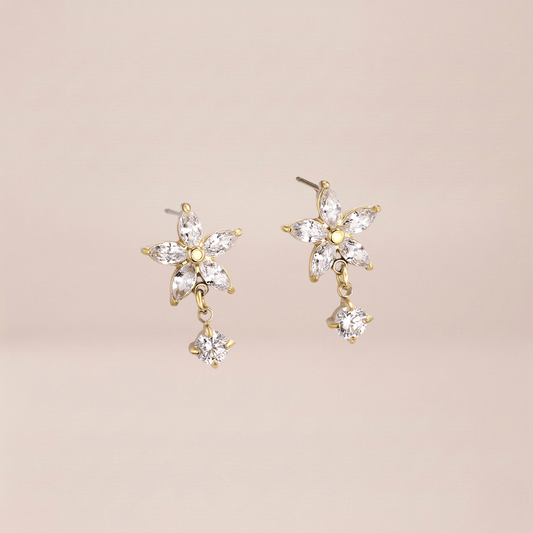 Crystal Blossom Drop Earrings