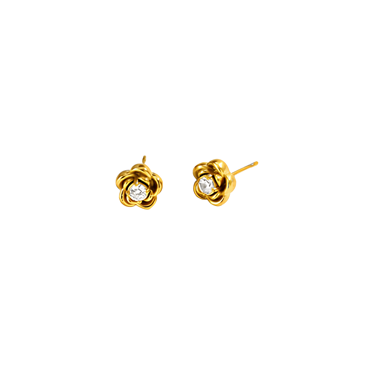 Golden Rose Stud Earrings