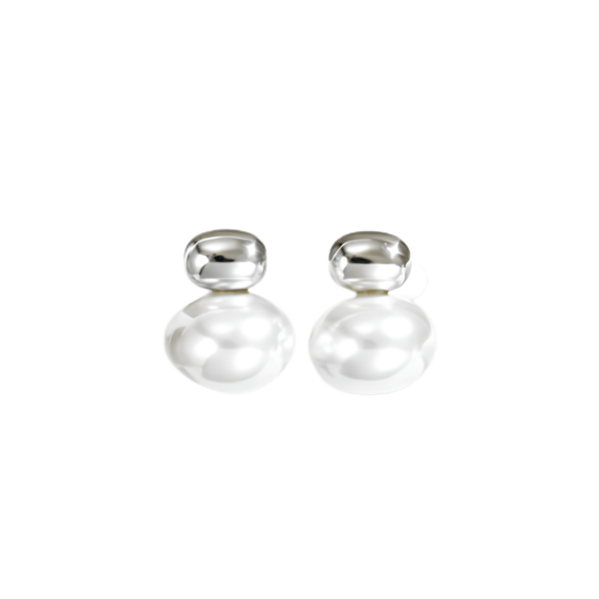 Double Ball Pearl Stud Earrings