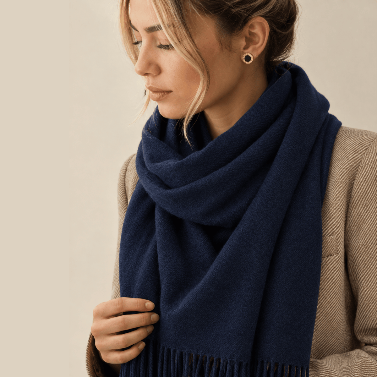 Cashmere-Touch Fringe Scarf