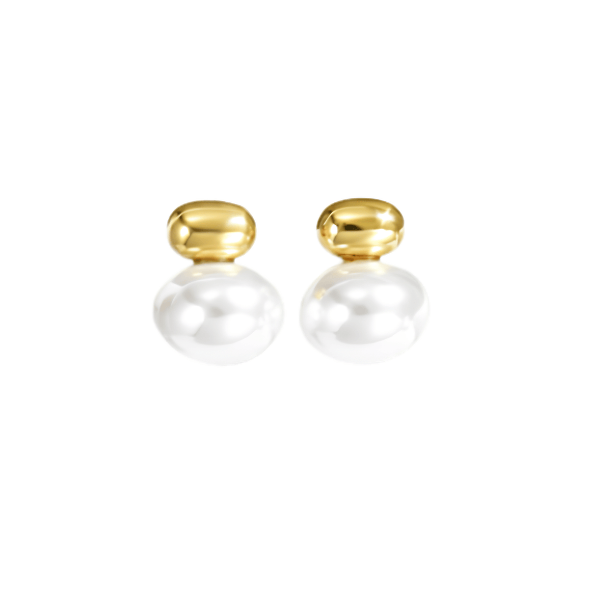 Double Ball Pearl Stud Earrings