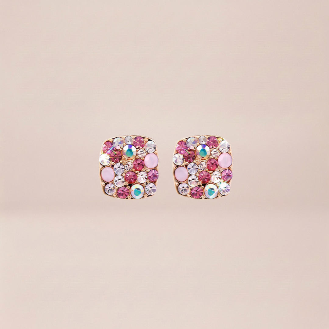The Mosaic Blush Square Studs