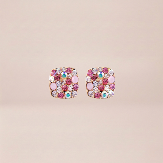 The Mosaic Blush Square Studs
