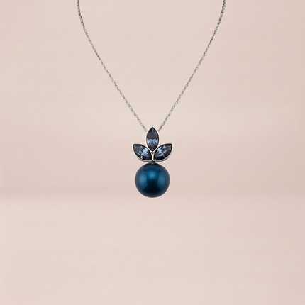 Midnight Blossom Swarovski Crystal Necklace
