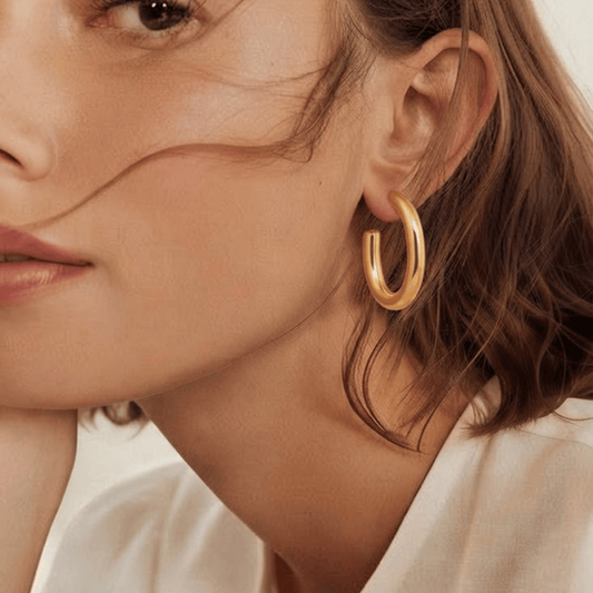 Modern Oval Hoop Earrings