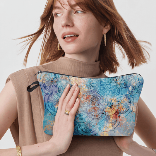 Azure Mandala Cosmetic Pouch