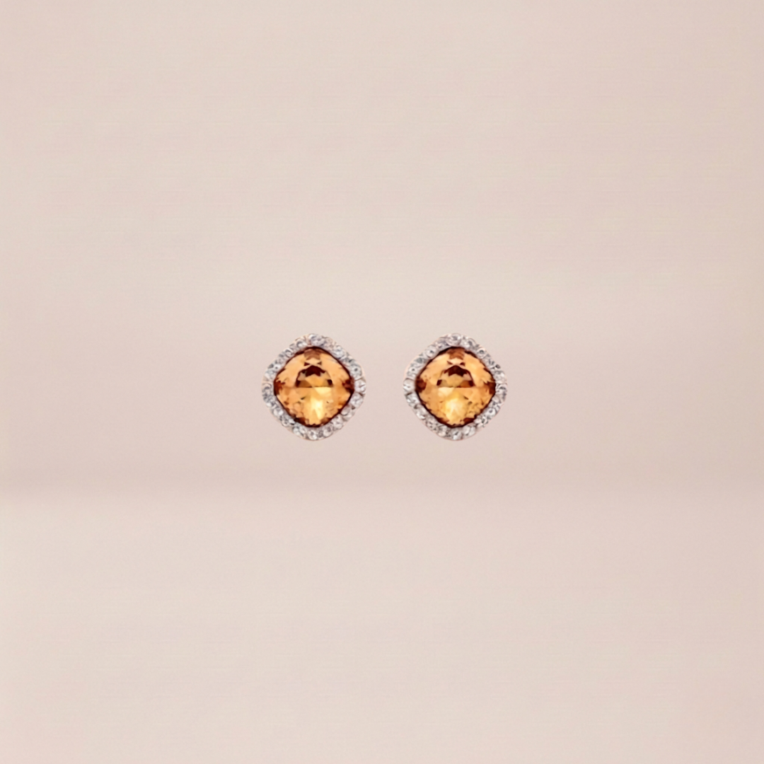 The Honey Glow Square Studs
