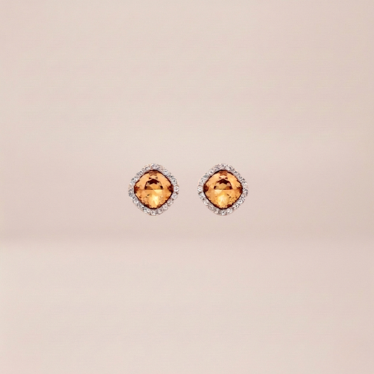 The Honey Glow Square Studs