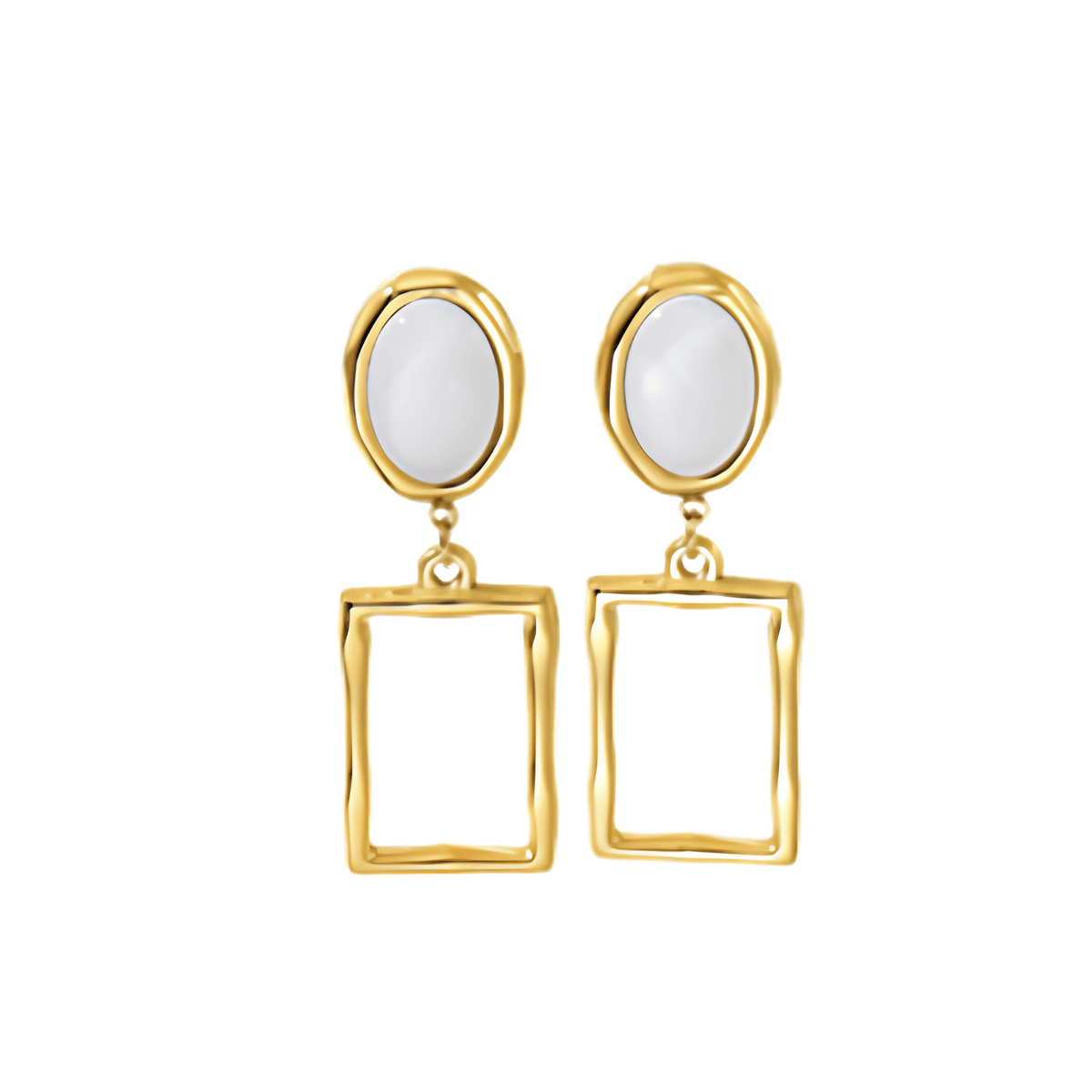Geometric Stone Drop Earrings