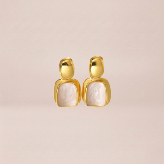 Enamel Block Drop Earrings